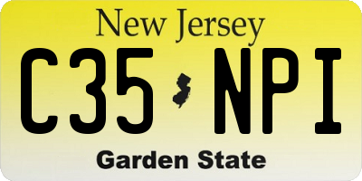 NJ license plate C35NPI
