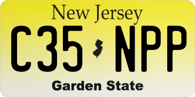NJ license plate C35NPP