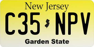 NJ license plate C35NPV