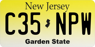 NJ license plate C35NPW