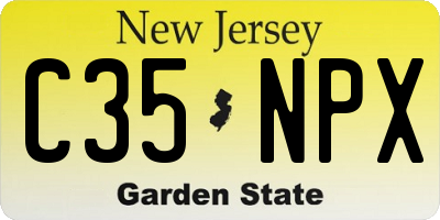 NJ license plate C35NPX