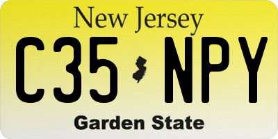 NJ license plate C35NPY