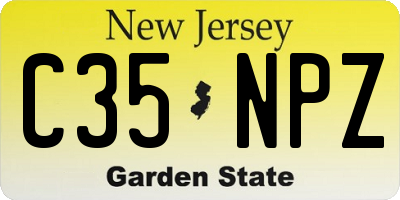 NJ license plate C35NPZ