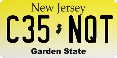 NJ license plate C35NQT