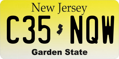 NJ license plate C35NQW