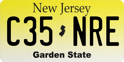 NJ license plate C35NRE