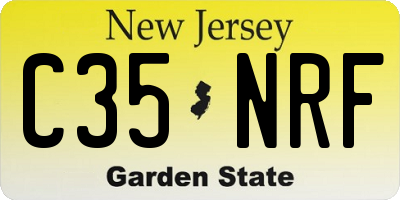 NJ license plate C35NRF