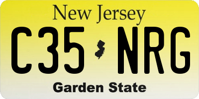 NJ license plate C35NRG