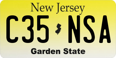 NJ license plate C35NSA