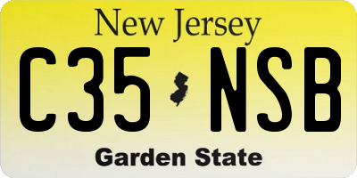 NJ license plate C35NSB