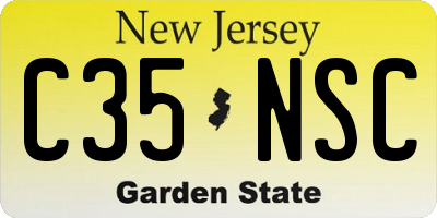 NJ license plate C35NSC