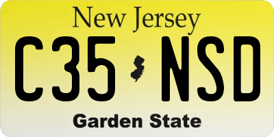 NJ license plate C35NSD