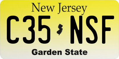 NJ license plate C35NSF