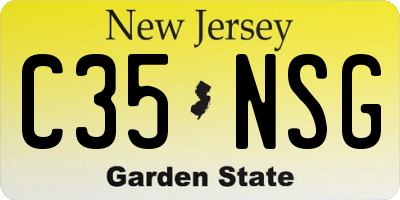 NJ license plate C35NSG