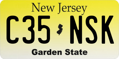 NJ license plate C35NSK