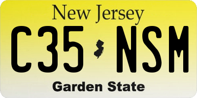 NJ license plate C35NSM