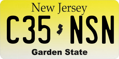 NJ license plate C35NSN