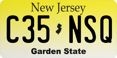 NJ license plate C35NSQ