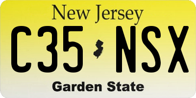 NJ license plate C35NSX