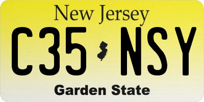 NJ license plate C35NSY
