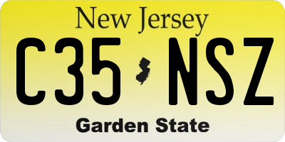 NJ license plate C35NSZ