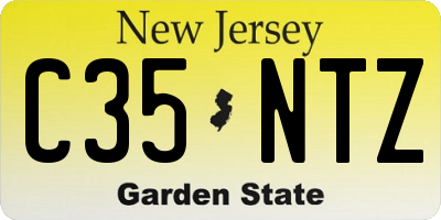 NJ license plate C35NTZ