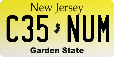 NJ license plate C35NUM