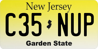 NJ license plate C35NUP