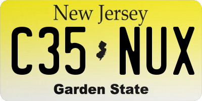 NJ license plate C35NUX