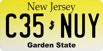 NJ license plate C35NUY
