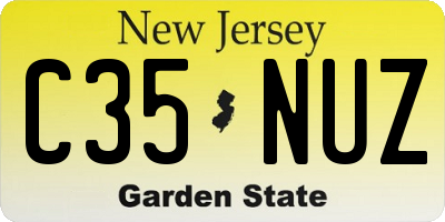 NJ license plate C35NUZ