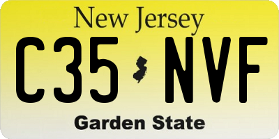 NJ license plate C35NVF