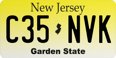 NJ license plate C35NVK