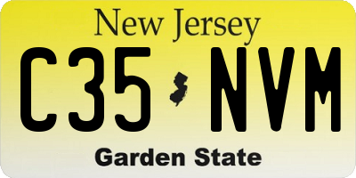 NJ license plate C35NVM