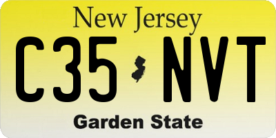NJ license plate C35NVT