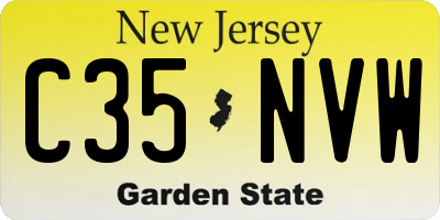 NJ license plate C35NVW