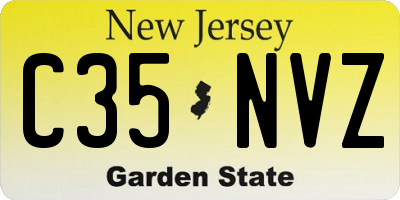 NJ license plate C35NVZ