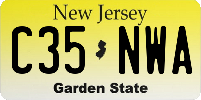 NJ license plate C35NWA