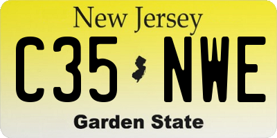 NJ license plate C35NWE