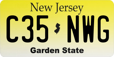 NJ license plate C35NWG