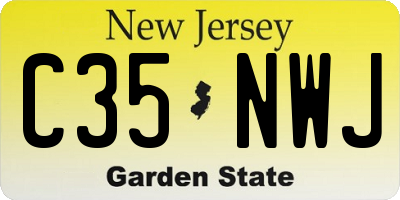 NJ license plate C35NWJ