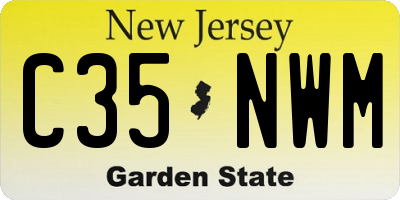 NJ license plate C35NWM