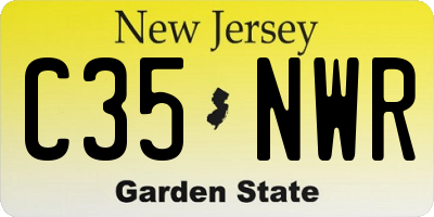 NJ license plate C35NWR