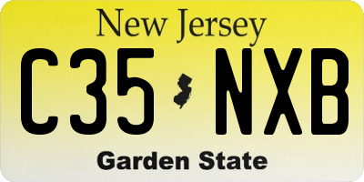 NJ license plate C35NXB