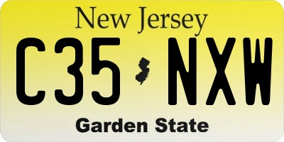 NJ license plate C35NXW
