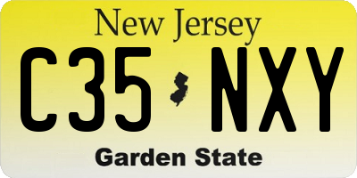 NJ license plate C35NXY
