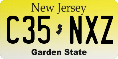 NJ license plate C35NXZ