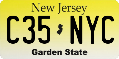 NJ license plate C35NYC
