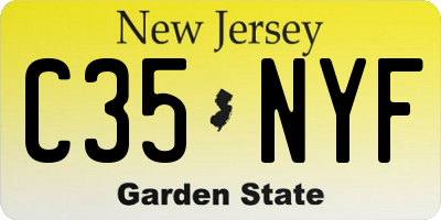 NJ license plate C35NYF