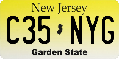 NJ license plate C35NYG